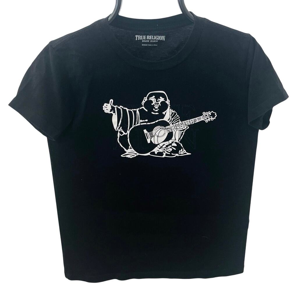 True Religion Big Boys Buddha Logo Graphic T-Shirt - Black - Size Medium (M)